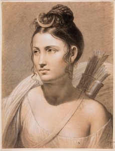 "" Diane "" (Diana) Pastel de Joseph-Francois Ducq (1762-1829) Groeningemuseum del siglo XVIII, Brujas de Joseph François Ducq