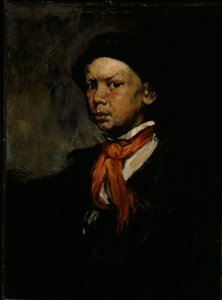 El niño que silba, c.1873 (óleo sobre lienzo) de Joseph Frank Currier
