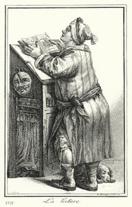 Lectura (grabado) de Joseph Franz von (after) Goez