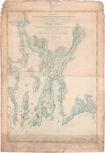 Carta del puerto de Rhode Island y de la bahía de Narragansett de Joseph Frederick Wallet DesBarres