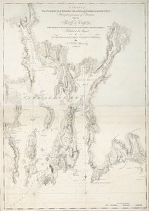 Carta del puerto de Rhode Island y de la bahía de Narraganset de Joseph Frederick Wallet DesBarres