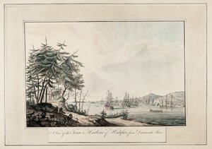 Vista de la ciudad y el puerto de Halifax, desde la orilla de Dartmouth, c.1777 (Impreso) de Joseph Frederick Wallet DesBarres