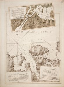 Carta de Oyster Bay y Huntington Bay, Long Island Sound de Joseph Frederick Wallet DesBarres