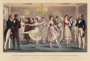 Premieres Danseuses and their Admirers (grabado coloreado)