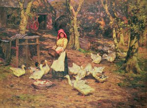 Alimentando a los patos de Joseph Harold Swanwick