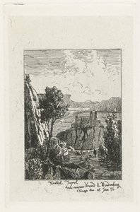 Castillo en una roca Castillo en Tirol (título sobre objeto) de Joseph Hartogensis