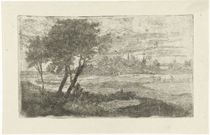 Paisaje con un labrador de Joseph Hartogensis