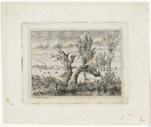 Paisaje con sauces desmochados Paisaje en Oosterbeek de Joseph Hartogensis