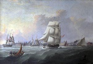 El puerto de Liverpool: En primer plano el barco John Campbell, propietario Isaac Bold