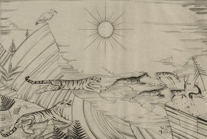 Asie, publicado en 1928 (grabado sobre papel verjurado)