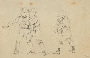 Tres niños jugando de Joseph Heicke