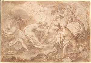 Diferentes dioses y diosas: Ceres, Venus, Marte y Mercurio de Joseph Heintz d.Æ.