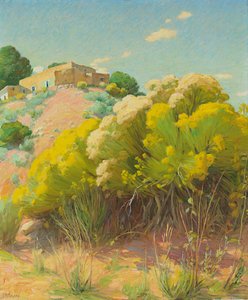 Taos Studio (óleo sobre lienzo) de Joseph Henry Sharp