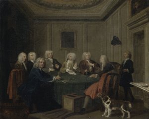 Un Club de Caballeros, c.1730 de Joseph Highmore