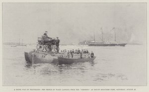 Una Manera Novel de Viajar, el Príncipe de Gales desembarcando del Osborne en el Parque Mount Edgcumbe, Sábado, 27 de Agosto de Joseph Holland Tringham
