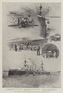 HMS Terrible, 14,220 toneladas, el crucero más grande del mundo, preparándose para la guerra