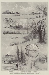 La próxima carrera de botes universitarios, bocetos a lo largo del curso desde Putney hasta Mortlake de Joseph Holland Tringham