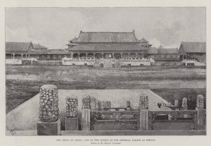 La crisis en China, uno de los patios del Palacio Imperial en Pekín