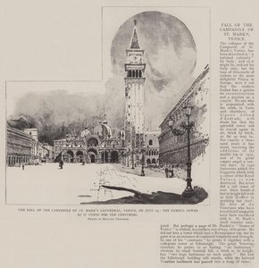 La Caída del Campanile de la Catedral de San Marcos, Venecia, el 14 de julio, la Famosa Torre como estuvo durante Diez Siglos de Joseph Holland Tringham