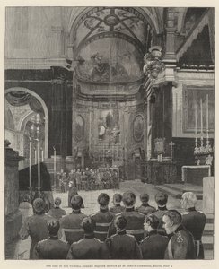 La pérdida del Victoria, solemne servicio de réquiem en la Catedral de San Juan, Malta, 4 de julio de Joseph Holland Tringham