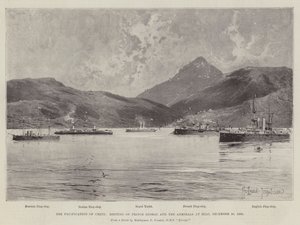 La pacificación de Creta, reunión del Príncipe Jorge y los almirantes en Milo, 20 de diciembre de 1898 de Joseph Holland Tringham