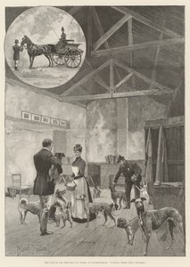 El Príncipe y la Princesa de Gales en Sandringham, visitando la cocina de sus perros de Joseph Holland Tringham