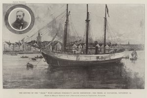El regreso del Fram con la expedición ártica del Capitán Sverdrup, el barco en Stavanger, 19 de septiembre de Joseph Holland Tringham