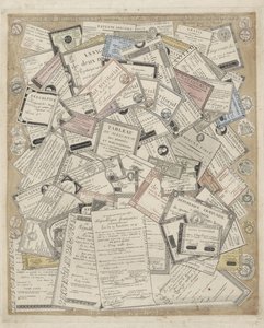 Frans papiergeld Monedas y otros papeles de la República Francesa (título sobre objeto)