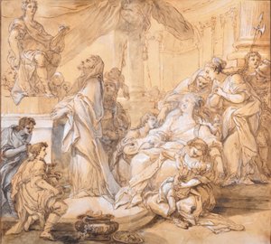 La muerte de Alceste (lavis)
