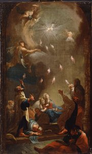 La descente du Saint Esprit (Pentecote) - Peinture de Joseph Ignaz Mildorfer (1719-1775), huile sur toile, vers 1750 - (El descenso del Espíritu Santo (Pentecostés), óleo sobre lienzo de J.I.Mildorfer, c. 1750) - Magyar Nemzeti Galeria (Hongrie) de Joseph Ignaz Mildorfer