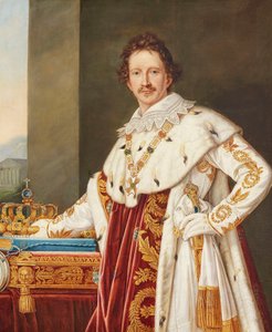 Retrato de Luis I de Baviera 1786-1868 en túnica de unción de Joseph Carl Stieler