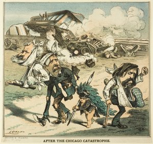 Tras la catástrofe de Chicago, de Puck de Joseph Keppler