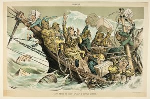 Cualquier cosa para mantenerse a flote un poco más, de Puck de Joseph Keppler
