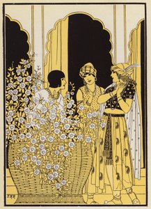 Floire y Blancheflor (litografía en color) de Joseph Kuhn Regnier