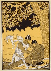 Guillaume y su sobrino Vivien (litografía en color) de Joseph Kuhn Regnier