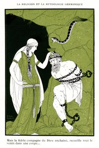 Mitología nórdica: Cantos de Edda, leyenda islandesa (cromolitografía) de Joseph Kuhn Regnier