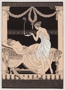 Eros y Psique (litografía en color)