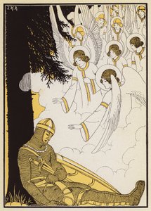 La Mort de Roland (litografía en color) de Joseph Kuhn Regnier