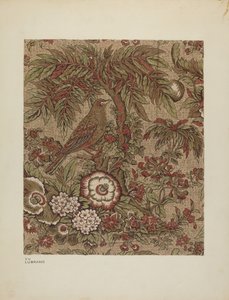 Chintz de algodón impreso, c. 1940
