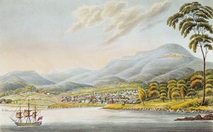 Vista de Hobart Town, 1824 de Joseph Lycett