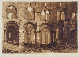 Catedral de Holy Island, grabado por Charles Turner (1773-1857) 1808 de Joseph Mallord William (after) Turner