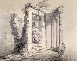 Templo de la Sibila, Tívoli de Joseph Mallord William (attr.to) Turner