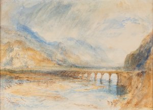 Bellinzona - El puente sobre el Tesino, c.1843 (acuarela sobre papel)
