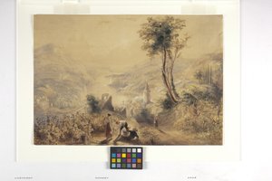 Berncastle (Oberwesel) (acuarela y gouache sobre papel blanquecino) de Joseph Mallord William Turner