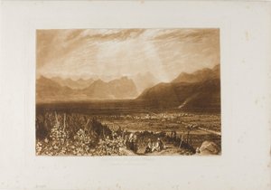 Cadena de los Alpes de Grenoble a Chamberi, lámina 40 de Liber Studiorum de Joseph Mallord William Turner