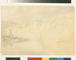 Dieblich On The Mosel (acuarela sobre lápiz sobre papel blanco)