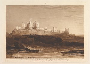 Castillo de Dunstanborough Liber Studiorum, parte III, placa 14, 10 de junio de 1808 de Joseph Mallord William Turner