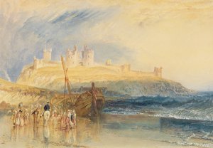 Castillo de Dunstanborough, Northumberland, c.1829 (acuarela sobre papel) de Joseph Mallord William Turner
