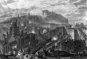 Edimburgo desde Calton Hill, grabado por George Cooke, 1820 de Joseph Mallord William Turner