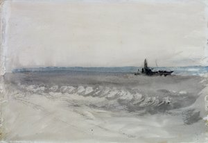 Mar gris, barco llegando a la orilla de Joseph Mallord William Turner